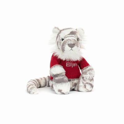 Jellycat Bashful Snow Tiger with Red Jumper Australia | 628139XYQ